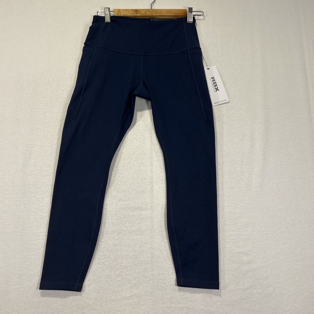 RBX Activewear Womens Small Leggings Ankle Length Soft Blue CR6025I Pocket NEW